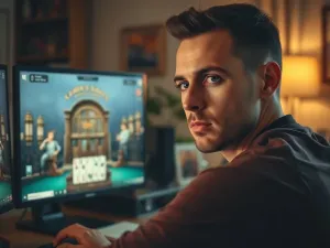Kobieta pracująca przy laptopie w jasnym biurze domowym, skupiona na edycji dokumentu.